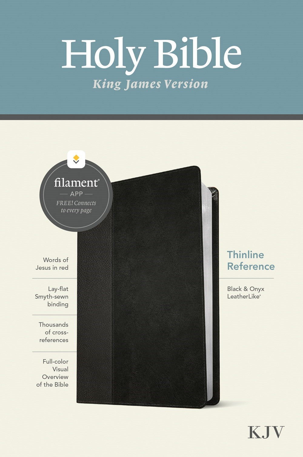 KJV Thinline Reference Bible Filament Enabled Edition-Black/Onyx LeatherLike