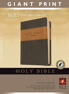 NLT Giant Print Bible-Brown/Tan TuTone Indexed