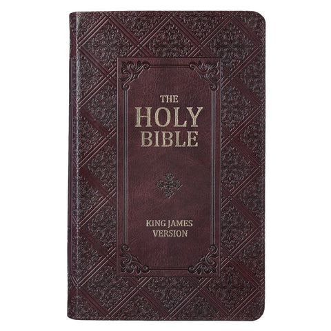 KJV Giant Print Bible: Easy-to-Read with Study Features (Dark Brown Faux Leather Indexed Edition)