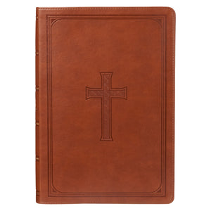 KJV Super Giant Print Bible-Tan Faux Leather