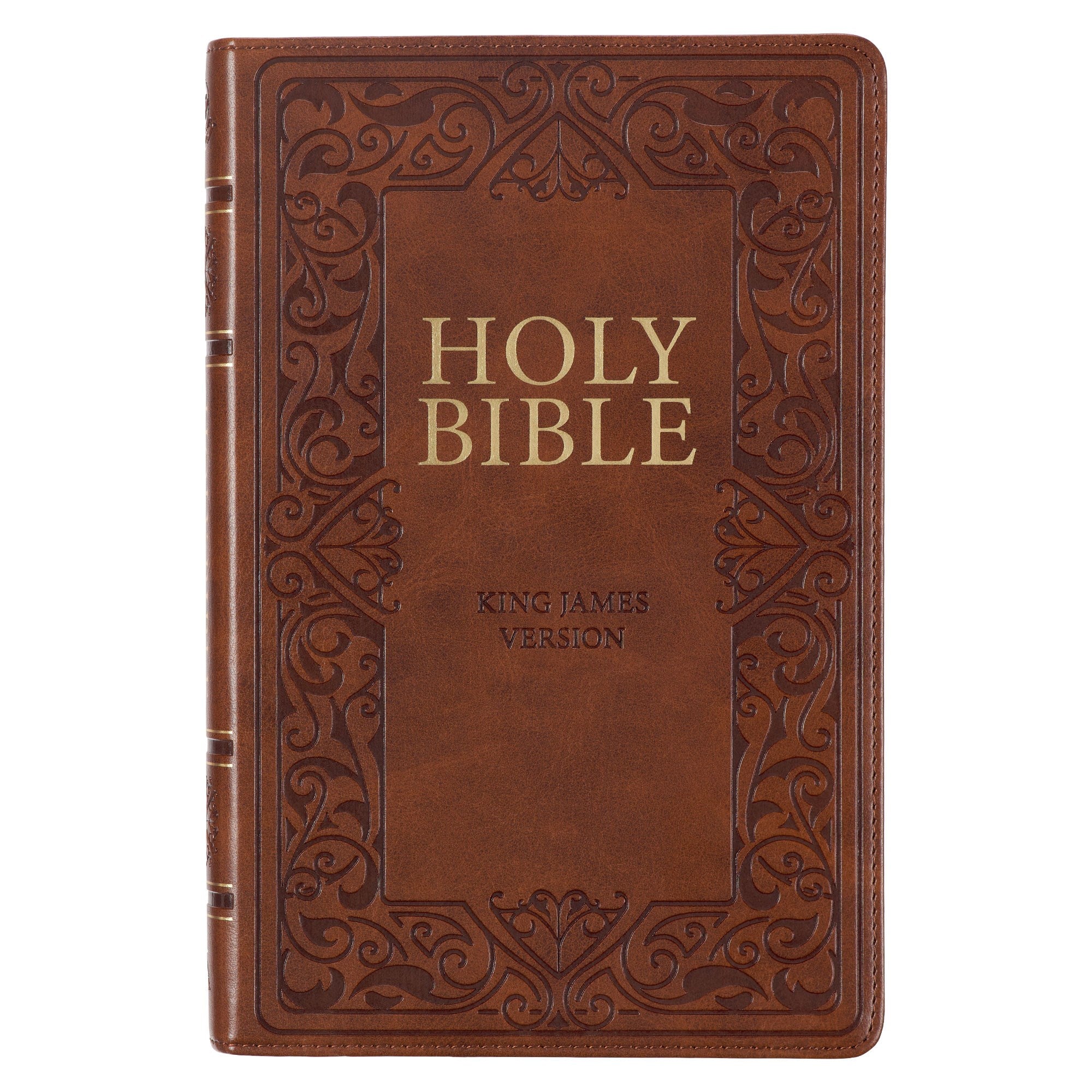 KJV Deluxe Gift Bible-Brown Faux Leather Indexed