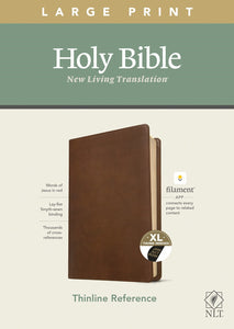 NLT Large Print Thinline Reference Bible/Filament Enabled Edition-Rustic Brown LeatherLike Indexed