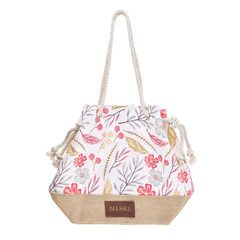 Tote Bag-Blessed Floral-Polyester