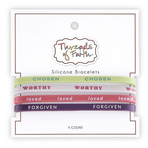 Bracelet Set-Threads Of Faith-Silicone-God Calls Me (Set Of 4)