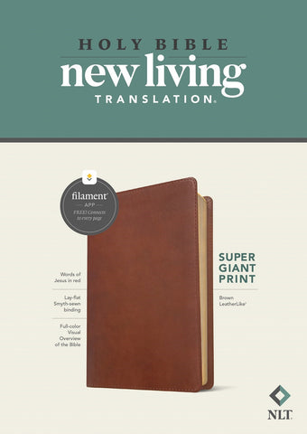 NLT Super Giant Print Bible/Filament Enabled Edition-Brown LeatherLike