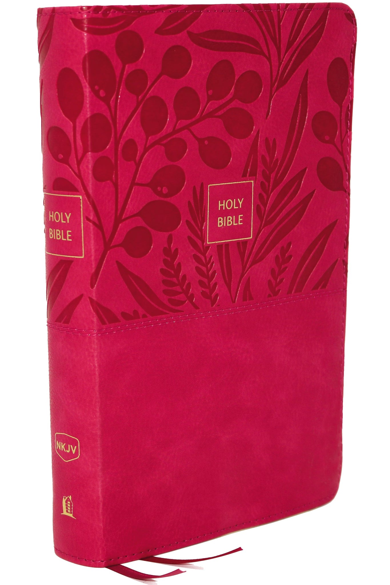 NKJV Personal Size Large Print Reference Bible (Comfort Print)-Pink Leathersoft