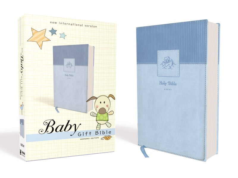 NIV Baby Gift Bible (Comfort Print)-Blue Leathersoft