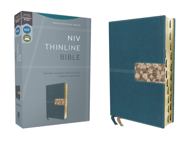 NIV Thinline Bible (Comfort Print)-Teal Leathersoft Indexed