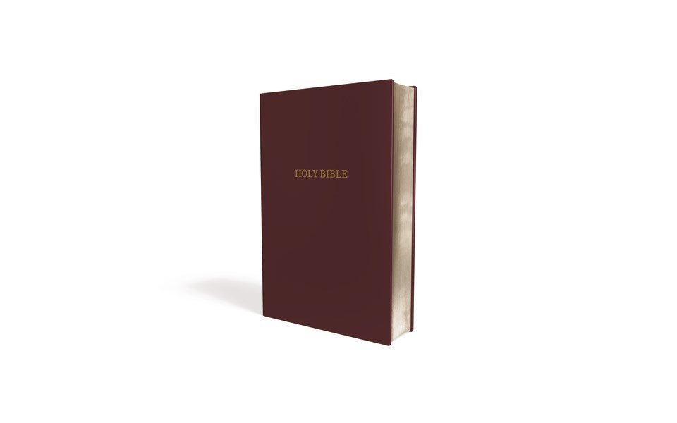 NIV Giant Print Reference Bible (Comfort Print)-Burgundy Leather-Look