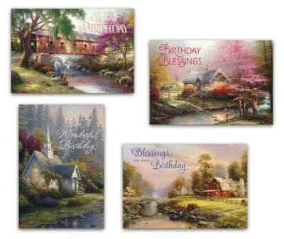 Card-Boxed-Birthday-Thomas Kinkade-Birthday Blessings (Box Of 12)