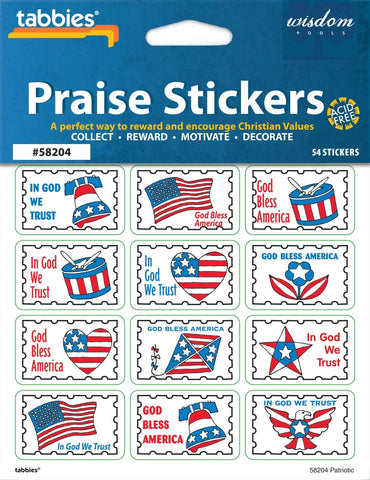 Praise Stickers-Patriotic w/Praise Chart (Pack of 54)