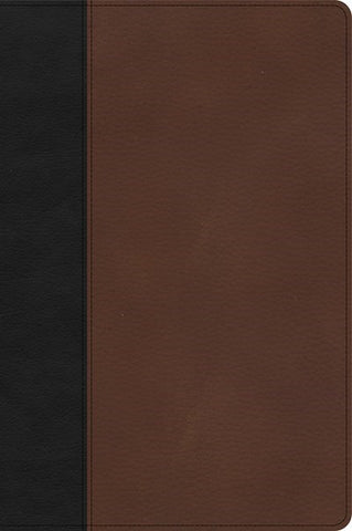 CSB Large Print Thinline Bible-Black/Brown LeatherTouch