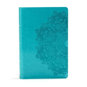 KJV Large Print Personal Size Reference Bible-Teal LeatherTouch