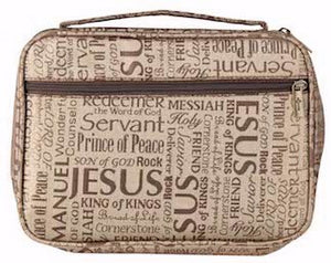 Bible Cover-Names Of Jesus Jacquard-XLG-Brown