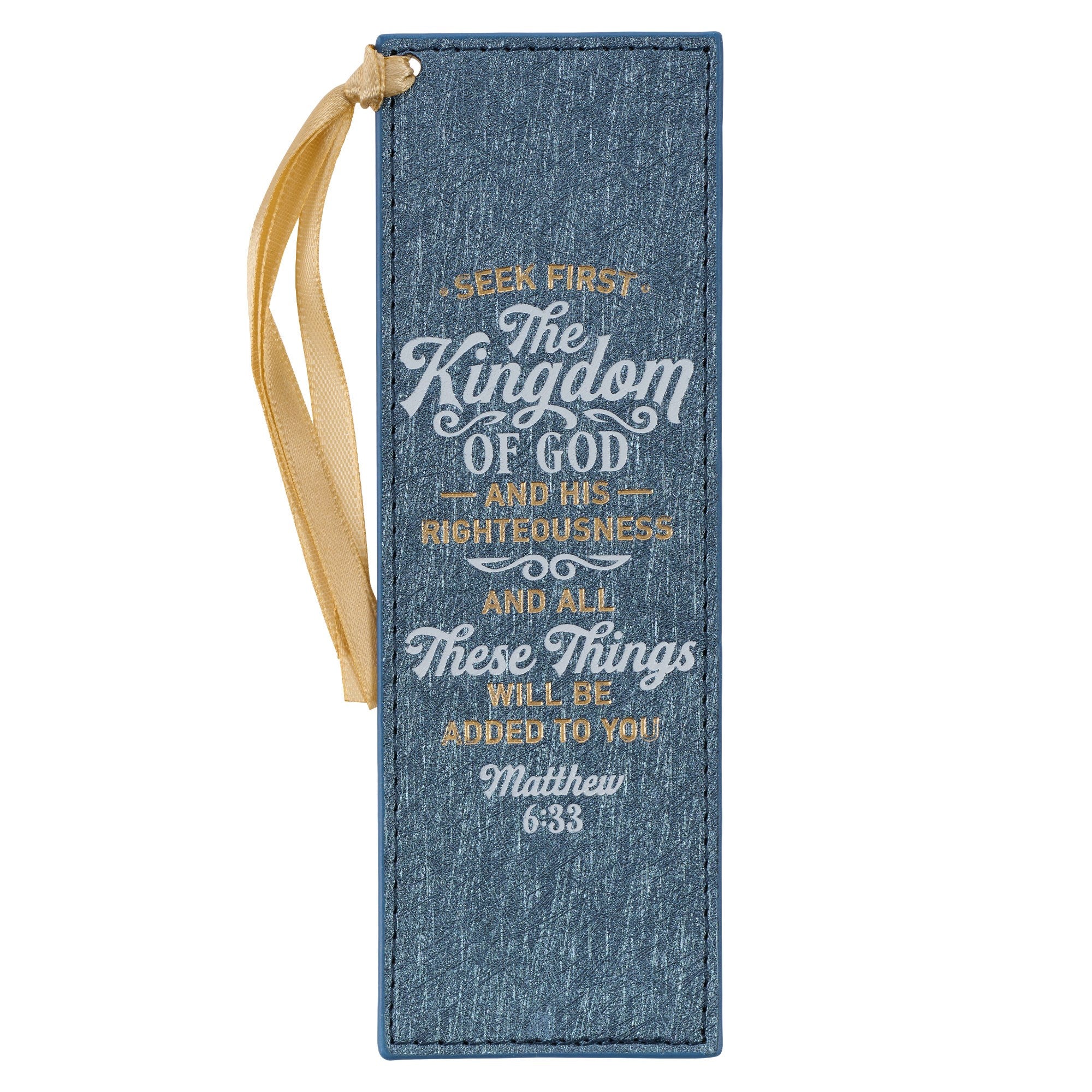 Bookmark-Faux Leather-Seek First The Kingdom of God-Matthew 6:33