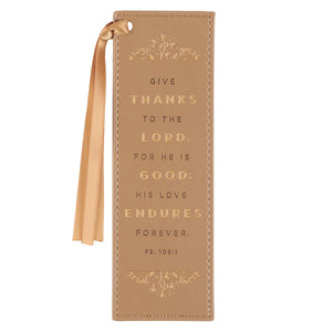 Bookmark-Faux Leather-Give Thanks Psalm 106:1