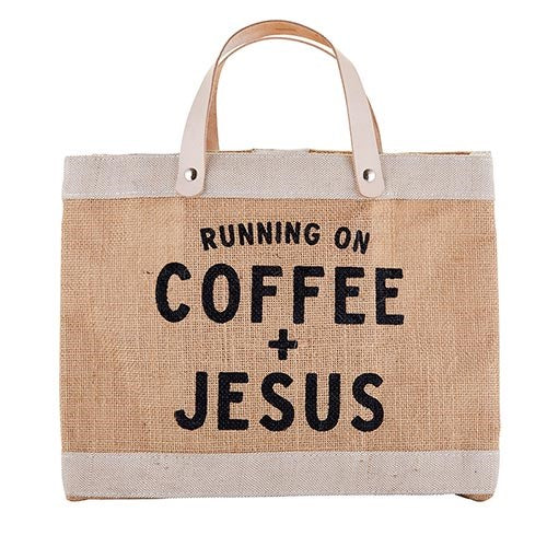 Mini Market Tote-Coffee & Jesus (12.5" x 9.5")